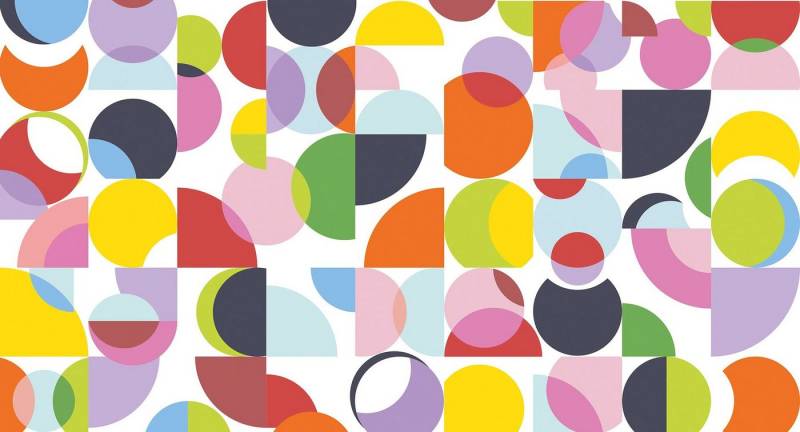 Architects Paper Fototapete Atelier 47 Coloured Circles 1, glatt, geometrisch, (5 St), Vlies, Wand, Schräge, Decke von Architects Paper