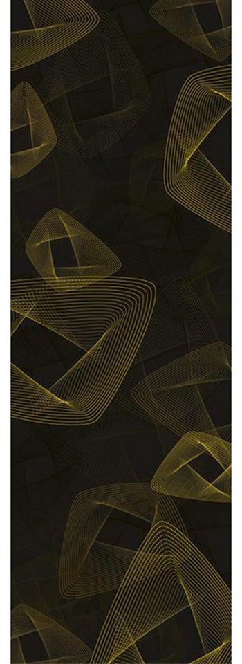 Architects Paper Fototapete Golden Glow Dark, (1 St), Grafik Tapete Grafisch Schwarz Gold Fototapete Panel 1,00m x 2,80m von Architects Paper