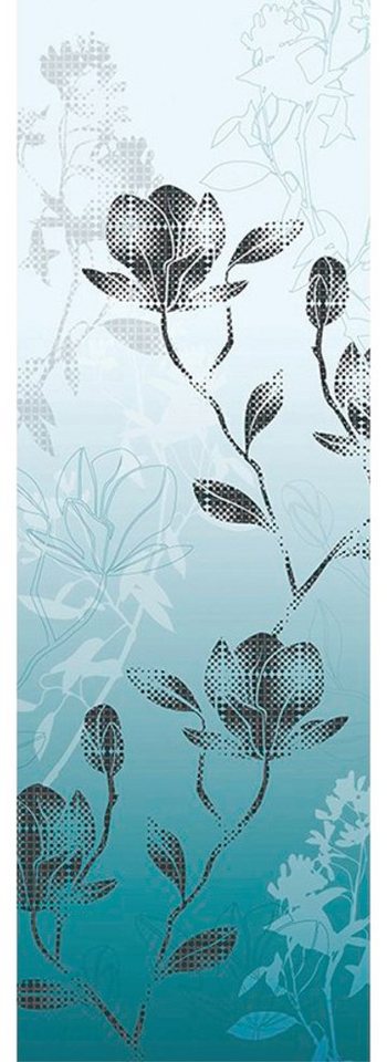 Architects Paper Fototapete Mystic Blossoms Blue, (1 St), Floral Tapete Natur Türkis Weiß Panel 1,00m x 2,80m von Architects Paper