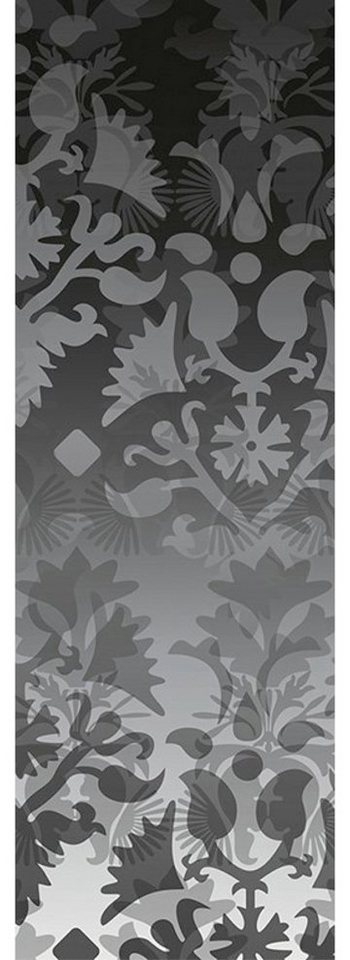 Architects Paper Fototapete Ornamental Spirit Black And White, (1 St), Grafik Tapete Ornament Schwarz Weiß Silber Panel 1,00m x 2,80m von Architects Paper