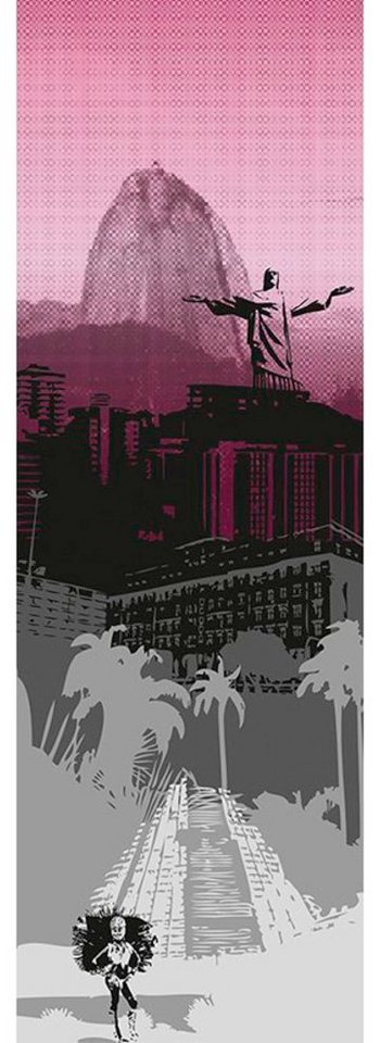 Architects Paper Fototapete Rio De Janeiro, (1 St), Grafik Tapete Stadt Rio Pink Schwarz Weiß Panel,00m x 2,80m von Architects Paper