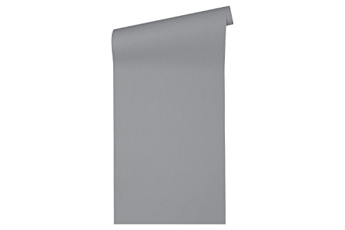 Architects Paper PVC-freie Vliestapete Alpha Tapete Uni 10,05 m x 0,53 m grau Made in Germany 333723 33372-3 von Architects Paper