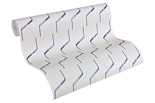 Architects Paper Tapete AP 2000 Design by F.A. Porsche Serie Kiley 10,05 m x 0,53 m blau grau metallic 960682 von Architects Paper