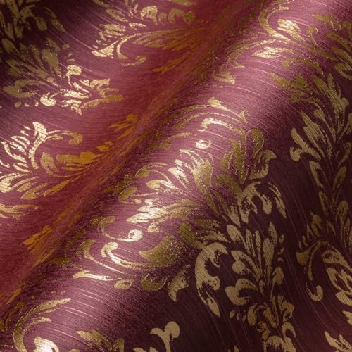 Architects Paper Textiltapete Metallic Silk Tapete mit Ornamenten barock 10,05 m x 0,53 m metallic rot Made in Germany 306596 30659-6 von A.S. Création