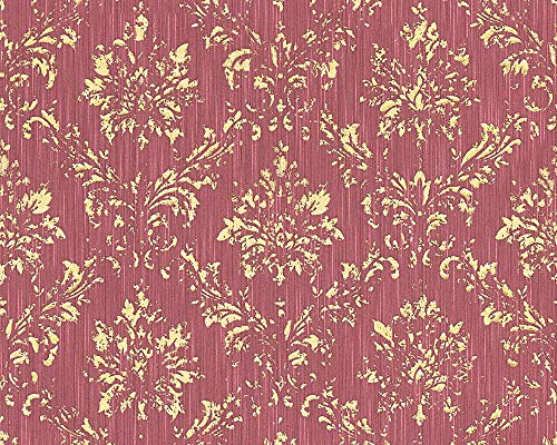 Architects Paper Textiltapete Metallic Silk Tapete mit Ornamenten barock 10,05 m x 0,53 m metallic rot Made in Germany 306626 30662-6 von A.S. Création