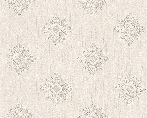 Architects Paper Textiltapete Tessuto 2 Tapete mit Ornamenten barock 10,05 m x 0,53 m creme grau Made in Germany 962002 96200-2 von A.S. Création