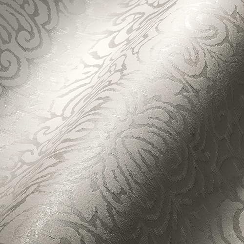 Architects Paper Textiltapete Tessuto 2 Tapete mit Ornamenten barock 10,05 m x 0,53 m creme weiß Made in Germany 961935 96193-5 von Architects Paper