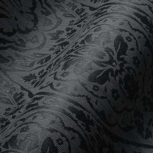 Architects Paper Textiltapete Tessuto 2 Tapete mit Ornamenten barock 10,05 m x 0,53 m grau schwarz Made in Germany 961959 96195-9 von Architects Paper