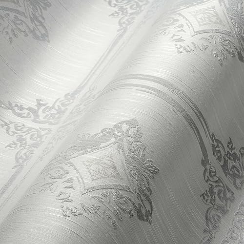 Architects Paper Textiltapete Tessuto 2 Tapete mit Ornamenten barock 10,05 m x 0,53 m grau weiß Made in Germany 961991 96199-1 Architects Paper Textiltapete Tessuto 2 Tapete mit Ornamenten barock 10,05 m x 0,53 m grau weiß Made in Germany 961991 96199-1 von A.S. Création
