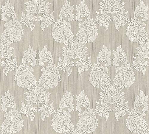 Architects Paper Textiltapete Tessuto Tapete mit Ornamenten barock 10,05 m x 0,53 m beige Made in Germany 956301 95630-1 von A.S. Création