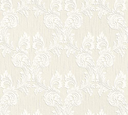 Architects Paper Textiltapete Tessuto Tapete mit Ornamenten barock 10,05 m x 0,53 m beige creme Made in Germany 956307 95630-7 von Architects Paper