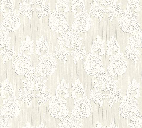 Architects Paper Textiltapete Tessuto Tapete mit Ornamenten barock 10,05 m x 0,53 m beige creme Made in Germany 956307 95630-7 von A.S. Création