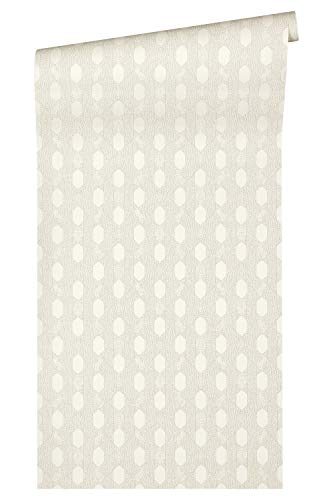 Architects Paper Vliestapete Absolutely Chic Tapete geometrisch grafisch 10,05 m x 0,53 m metallic creme grau Made in Germany 369733 36973-3 von A.S. Création