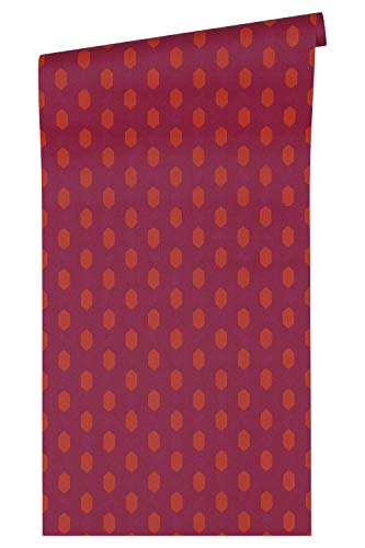 Architects Paper Vliestapete Absolutely Chic Tapete geometrisch grafisch 10,05 m x 0,53 m rot orange lila Made in Germany 369731 36973-1 von Architects Paper