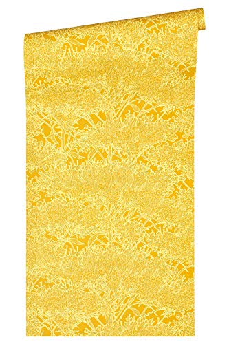 Architects Paper Vliestapete Absolutely Chic Tapete mit Blumen floral 10,05 m x 0,53 m gelb Made in Germany 369723 36972-3 von Architects Paper