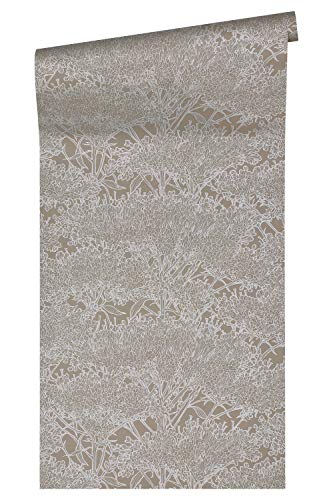 Architects Paper Vliestapete Absolutely Chic Tapete mit Blumen floral 10,05 m x 0,53 m metallic grau Made in Germany 369721 36972-1 von Architects Paper