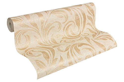 Architects Paper Tapete Nobile klassische Mustertapete fein strukturiert beige metallic, creme, 959404 von Architects Paper