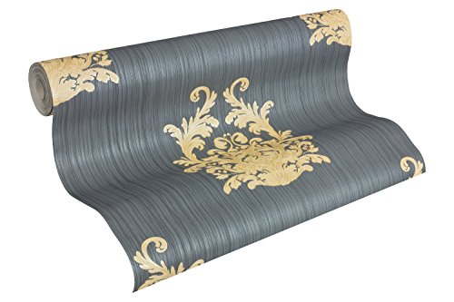 Architects Paper Tapete Nobile klassische Mustertapete fein strukturiert anthrazit metallic, gold, 958615 Architects Paper Tapete Nobile klassische Mustertapete fein strukturiert anthrazit metallic, gold, 958615 von A.S. Création