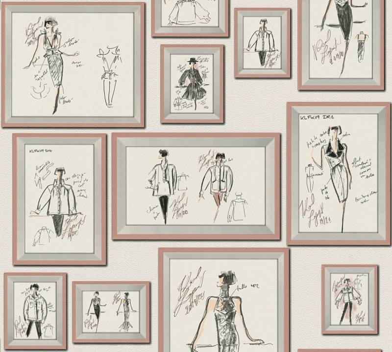Architects Paper Vliestapete Sketch, leicht strukturiert, Motiv, Strukturmuster, gemustert, Bilderrahmen Tapete Tapete Designer Tapeten Wohnzimmer Schlafzimmer von Architects Paper