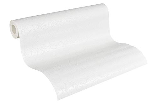 Architects Paper Vliestapete - überstreichbare Uni Tapete 929518 in weiß Putzoptik mit Schaum - einfarbige Wandtapete für verschiedene Räume 10,05 m x 0,53 m von Architects Paper