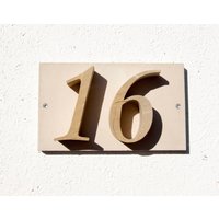 Hausnummer "16" Aus Stein von ArchitekturUndDesign