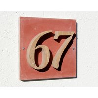 Hausnummer "67" Aus Stein von ArchitekturUndDesign