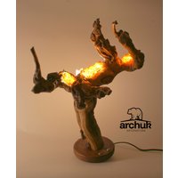 Natürliche Handgefertigte Lampe Mit Doppeltem Lichtkreis. Dimmbare Led + Led-Glühbirne Natürliche Handgefertigte Lampe Mit Doppeltem Lichtkreis. Dimmbare Led + Led-Glühbirne von ArchukArtenatura