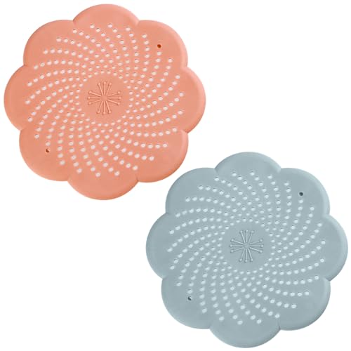 2 Stück Abflusssieb Dusche Silikon Haarsieb Dusche Waschbecken Sieb Sink Strainer Abflusssieb Badewanne Abfluss Haarfänger für Küche Badewanne Badezimmer von Arcjunys