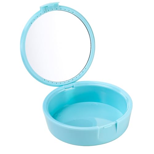 Arcjunys Zahnspangendose mit Spiegel Prothesendose Gebissdose Zahnprothesen Box Retainer Case Zahnschiene Box für Reisen und den Täglichen Gebrauch von Arcjunys
