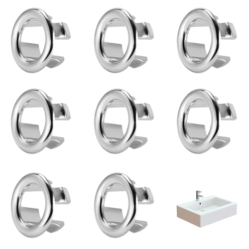 Waschbecken Überlauf Abdeckung Runde Universelle Waschbecken Überlauf Ring Sinken Überlauf Ring Sink Overflow Ring für Küche Badezimmer Waschbecken 8 Stück von Arcjunys