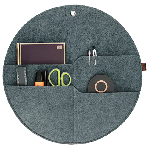 Arco Design Wandorganizer aus Filz Filzorganizer Aufbewahrungstasche Hängetasche aus Filz Organizer Rund L 35 cm Grau von Arco Design