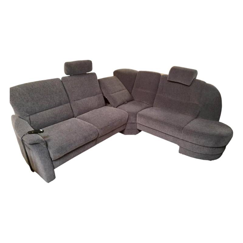 Ecksofa 50003 Stoff Dana Stahl mit Relaxsessel und verschiedenen Funktionen von Arco