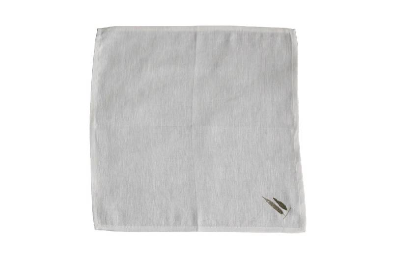 Arcolaio Stoffserviette Stoffserviette weiß mit Zypressen bestickt - 50 BW / 50 Leinen von Arcolaio
