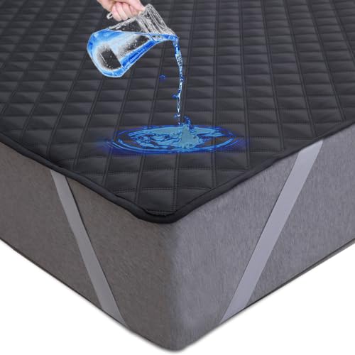 Arcona Matratzenschoner 100x200 cm wasserdicht, Atmungsaktive Wasserdichter Matratzenschoner, Nässeschutz Matratzenauflage, Dunkelgrau Matratzenschutz, Inkontinenzunterlage Waschbar von Arcona