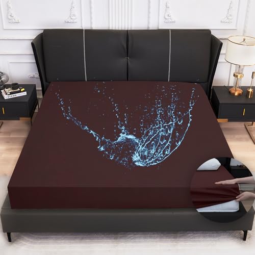 Arcona Matratzenschoner wasserdicht 120x200, Inkontinenz Spannbettlaken, Atmungsaktive Matratzenbezug, wasserdichtes Bettlaken Nässeschutz Spannbetttuch Schokobraun von Arcona