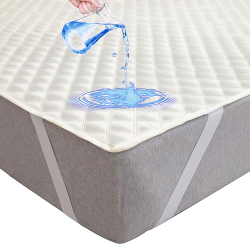 Arcona Matratzenschoner wasserdicht 160x200, Atmungsaktive Wasserdichter Matratzenschoner, Nässeschutz Matratzenauflage, Elfenbein Weiß Matratzenschutz, Inkontinenzunterlage Waschbar von Arcona
