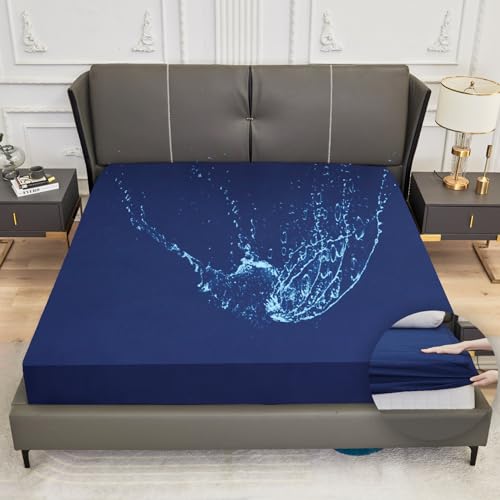 Arcona Matratzenschoner wasserdicht 160x200, Inkontinenz Spannbettlaken, Atmungsaktive Matratzenbezug, wasserdichtes Bettlaken Nässeschutz Spannbetttuch Dunkelblau von Arcona