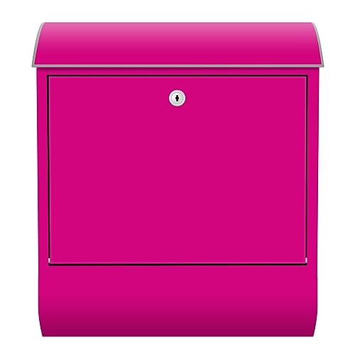 Arcondo Design Briefkasten mit Motiv und Zeitungsfach Unifarbe Pink von Arcondo