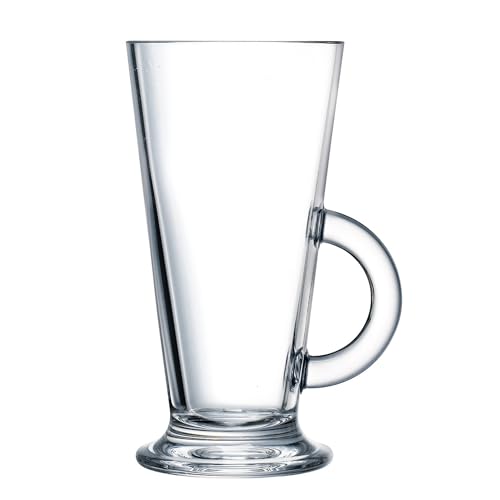 Arcoroc ARC G3871 Latino Kaffeeglas mit Henkel, 290ml, Glas, transparent, 6 Stück von Arcoroc