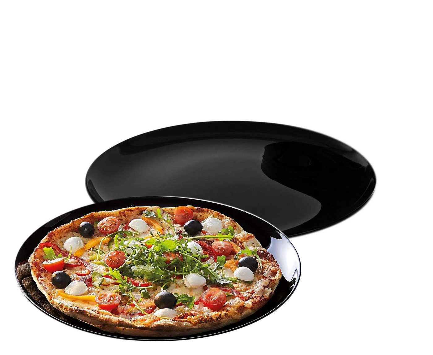 Arcoroc Pizzateller 2 Pizzateller / Grillteller 32cm Black Italian Style, hartglas von Arcoroc