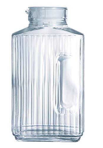 Luminarc ARC 46538 Quadro Krug, Kühlschrankkrug mit Deckel, 2 Liter, Glas, transparent, 1 Stück von Luminarc