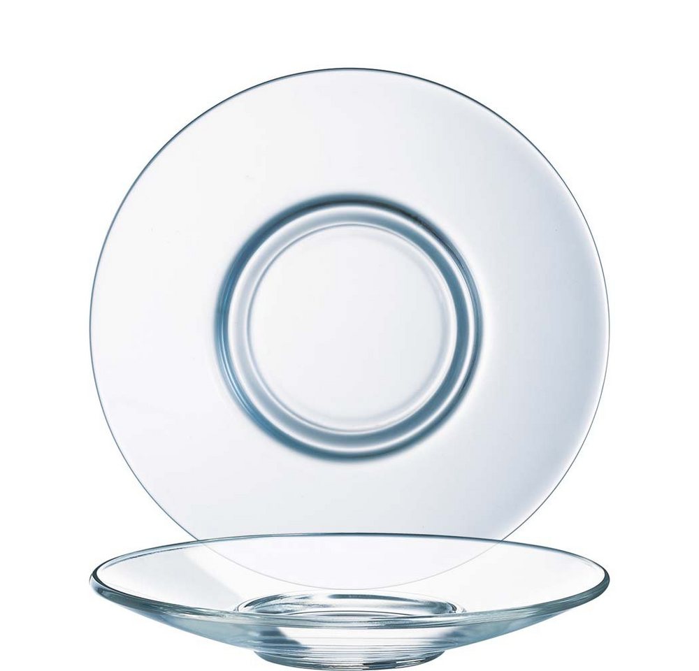 Arcoroc Tasse Voluto, Glas gehärtet, Untertasse Glas gehärtet transparent 6 Stück von Arcoroc