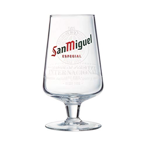 Offizielles San Miguel Bierglas, 284 ml, ideal für Zuhause, Bar oder sogar als Geschenk von Arcoroc