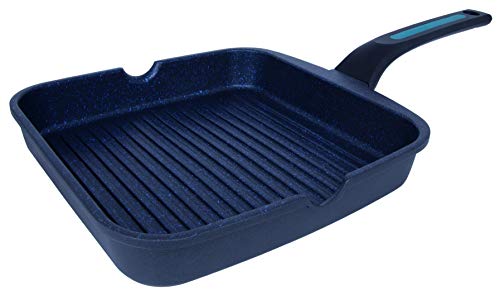 ARCOS Thera Antihaft-Grillpfanne 24x24 cm für Induktion, Gas und Ceranfeld. Grill aus Gusseisen mit abnehmbarem ergonomischem Griff und SPÜLMASCHINENFEST Farbe Schwarz und Blau von Arcos