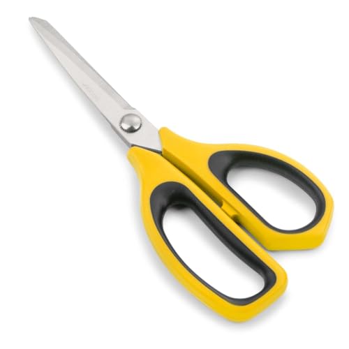 ARCOS Küchenschere aus Edelstahl - Professionelle Küchenschere zum Schneiden aller Arten von Lebensmitteln - Griff aus Polypropylen, Klinge 220 mm - Gelb und Schwarz, Serie Prochef von Arcos