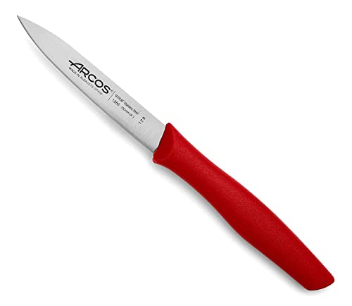 Arcos Serie Nova - Schälmesser - Klinge Nitrum Edelstahl 100 mm - HandGriff Polypropylen Farbe Rot von Arcos