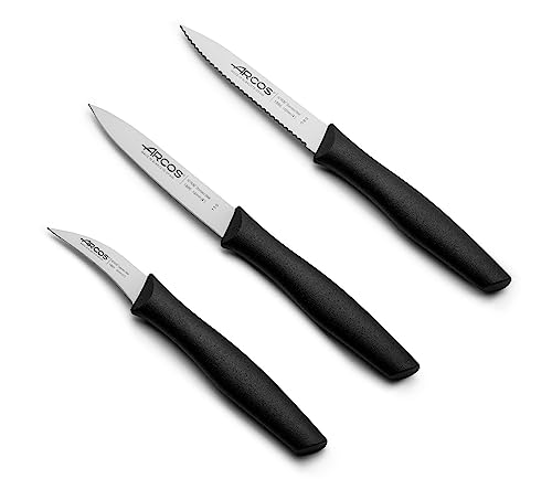 Arcos Serie Nova - Paring Messer Set - Klinge Nitrum Edelstahl - HandGriff Polypropylen Farbe Schwarz von Arcos