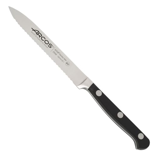 Arcos Tomatenmesser Professionell - Edelstahlklinge 130 mm - Robuster POM-Griff - Ideal für Küche - Klassische Serie Arcos Tomatenmesser Professionell - Edelstahlklinge 130 mm - Robuster POM-Griff - Ideal für Küche - Klassische Serie von Arcos