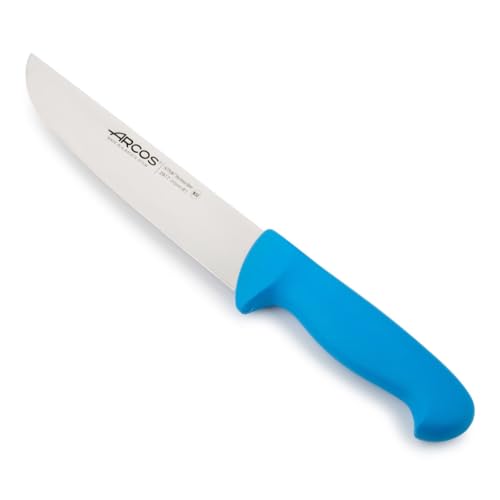 Arcos Fleischermesser aus Nitrum Edelstahl 21 cm - Professionelles Küchenmesser für Fleisch, Fisch und Gemüse - Ergonomischer Griff aus Polyoxymethylen, Serie 2900, Farbe Blau von Arcos