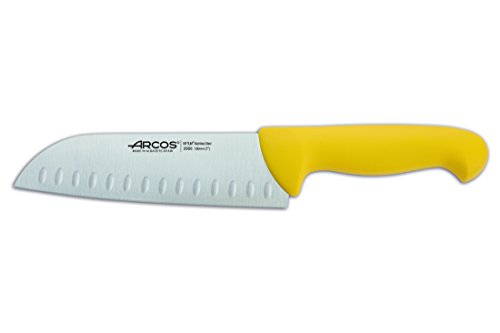 Arcos Serie 2900 - Santoku Messer Messer Asiatischer ArtAsian Knife - Klinge Nitrum Edelstahl 180 mm - HandGriff Polypropylen Farbe Gelb von Arcos